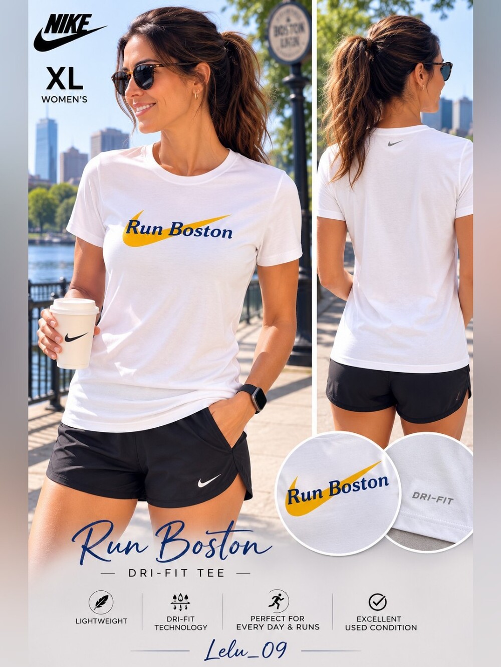 Nike Dri-FIT Run Boston Women’s Graphic Tee White XL